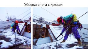 Уборка снега и наледи с кровли цена